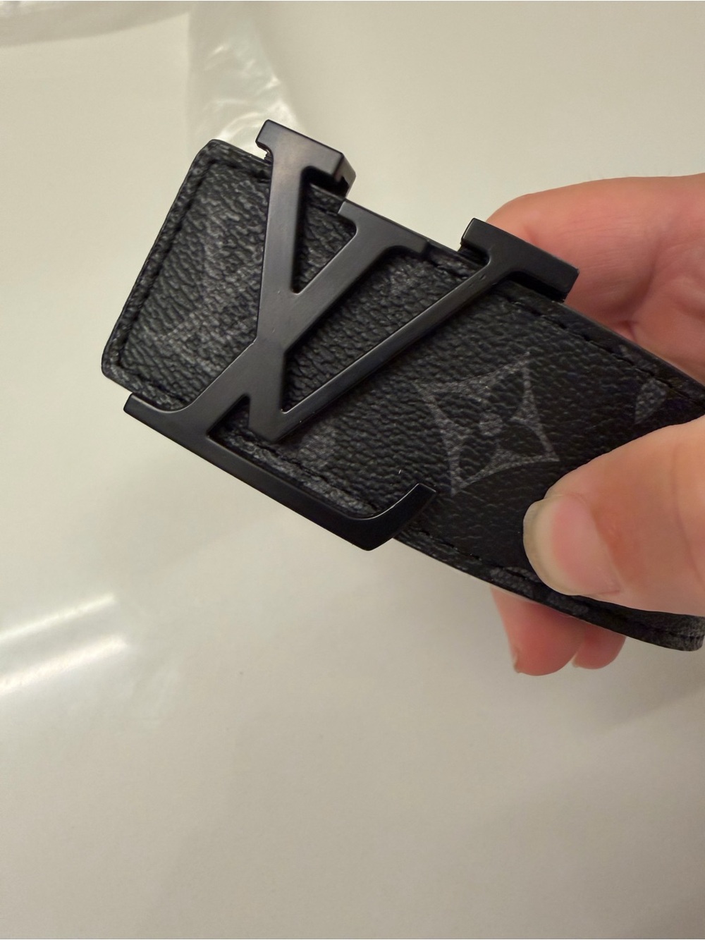 Louis Vuitton Black Monogram Eclipse LV Initiales Belt - Picture 5 of 10